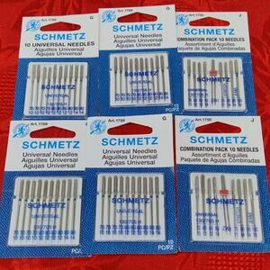 Lot Of Universal Schmetz Sewing Machine Needles 6 Cards W 10 each NEW